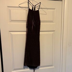 Elegant Black Gold Glitter Dress